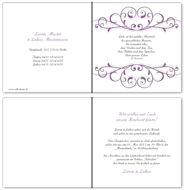  Einladungskarten Hochzeit, Hochzeitseinladungen, Hochzeitskarten, Einladungen für Hochzeit