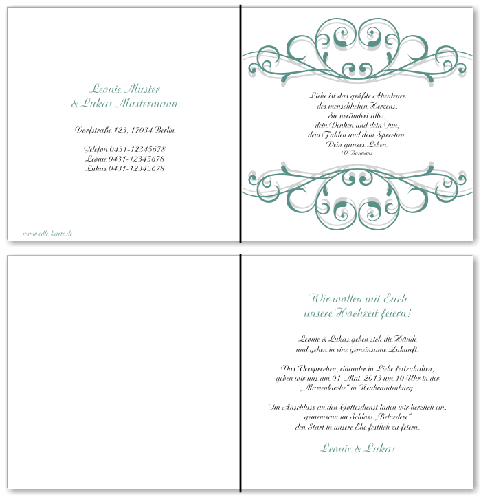  Einladungskarten Hochzeit, Hochzeitseinladungen, Hochzeitskarten, Einladungen für Hochzeit