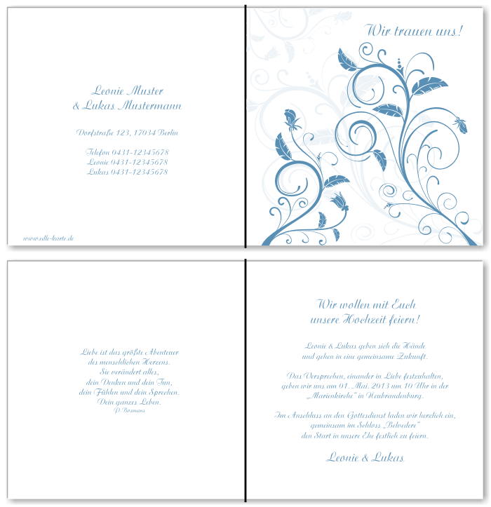  Einladungskarten Hochzeit, Hochzeitseinladungen, Hochzeitskarten, Einladungen für Hochzeit