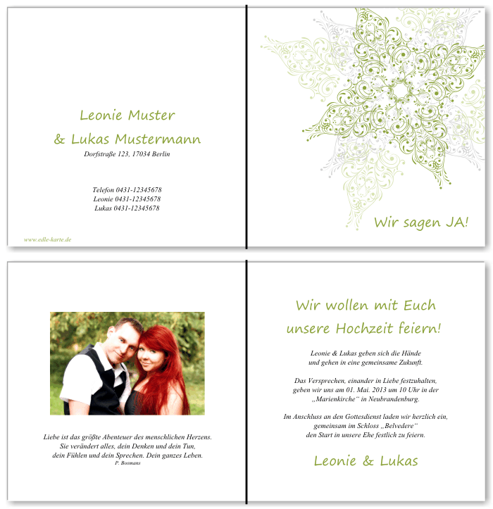  Einladungskarten Hochzeit, Hochzeitseinladungen, Hochzeitskarten, Einladungen für Hochzeit