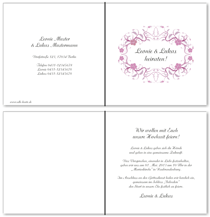  Einladungskarten Hochzeit, Hochzeitseinladungen, Hochzeitskarten, Einladungen für Hochzeit