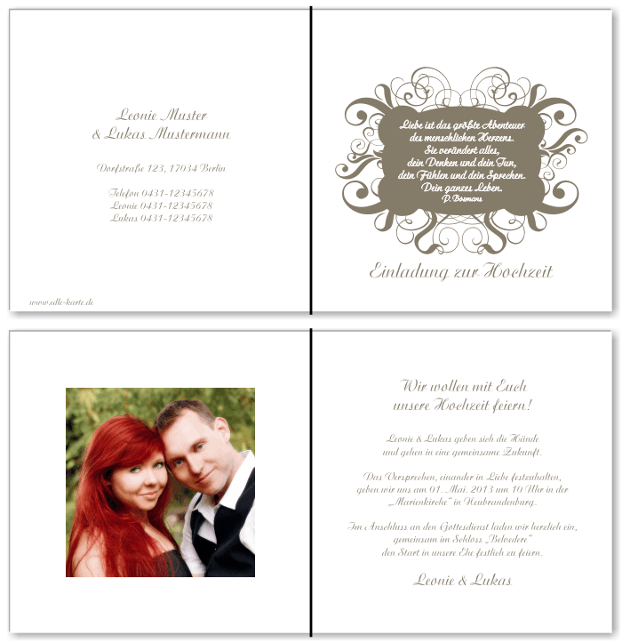  Einladungskarten Hochzeit, Hochzeitseinladungen, Hochzeitskarten, Einladungen für Hochzeit