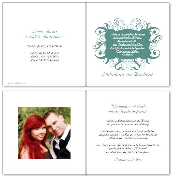  Einladungskarten Hochzeit, Hochzeitseinladungen, Hochzeitskarten, Einladungen für Hochzeit