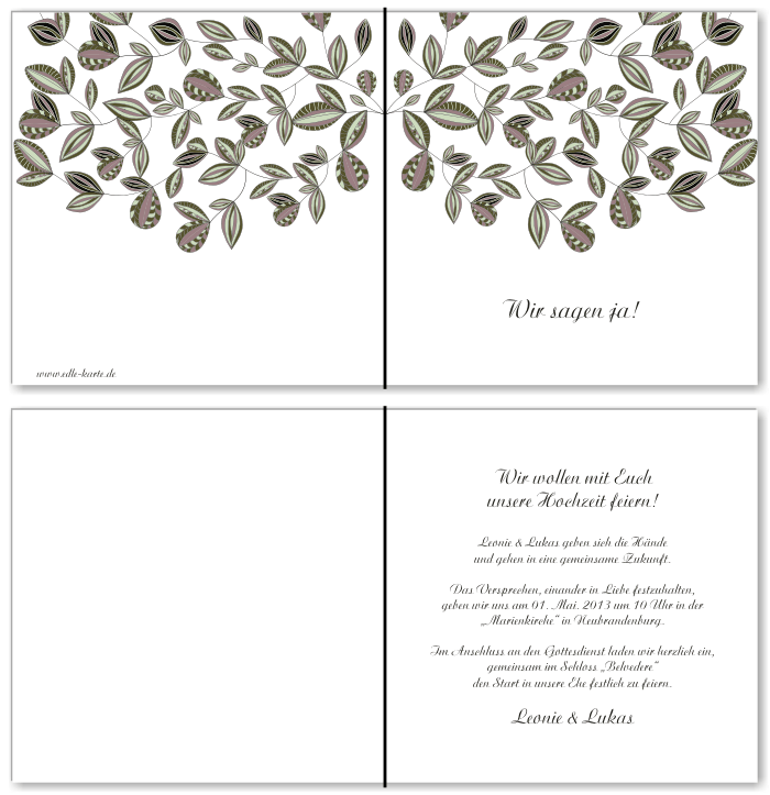  Einladungskarten Hochzeit, Hochzeitseinladungen, Hochzeitskarten, Einladungen für Hochzeit