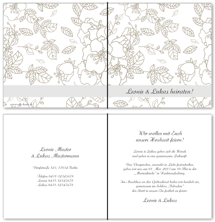  Einladungskarten Hochzeit, Hochzeitseinladungen, Hochzeitskarten, Einladungen für Hochzeit