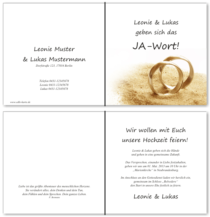  Einladungskarten Hochzeit, Hochzeitseinladungen, Hochzeitskarten, Einladungen für Hochzeit