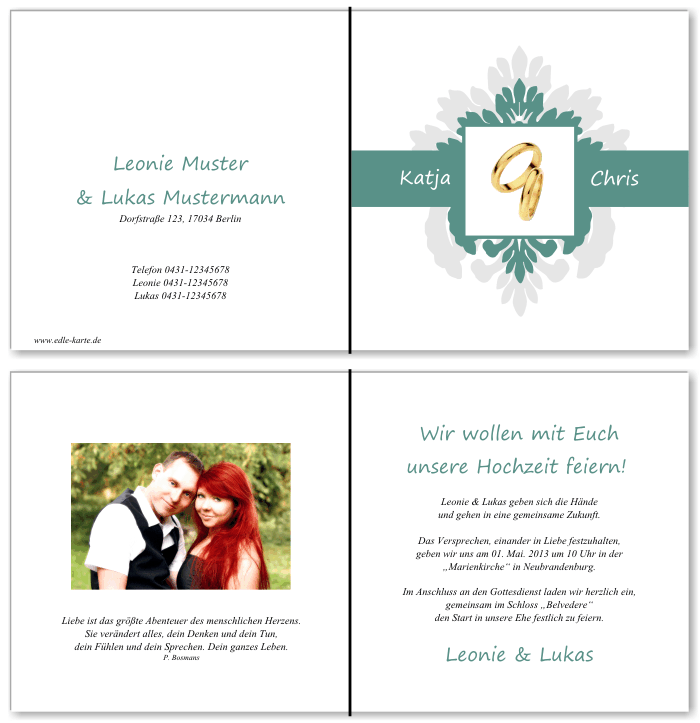  Einladungskarten Hochzeit, Hochzeitseinladungen, Hochzeitskarten, Einladungen für Hochzeit