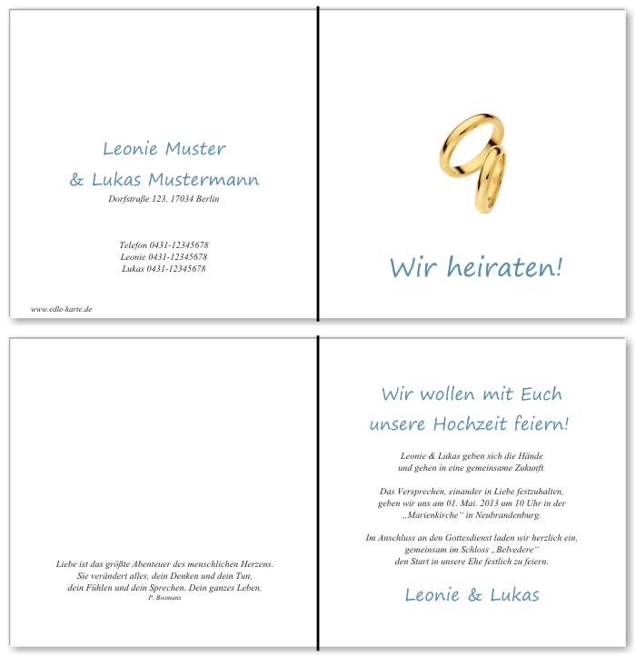  Einladungskarten Hochzeit, Hochzeitseinladungen, Hochzeitskarten, Einladungen für Hochzeit