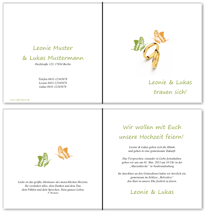  Einladungskarten Hochzeit, Hochzeitseinladungen, Hochzeitskarten, Einladungen für Hochzeit