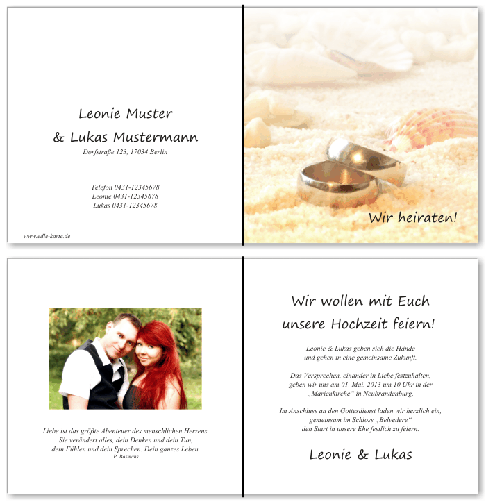  Einladungskarten Hochzeit, Hochzeitseinladungen, Hochzeitskarten, Einladungen für Hochzeit