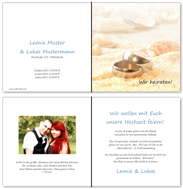  Einladungskarten Hochzeit, Hochzeitseinladungen, Hochzeitskarten, Einladungen für Hochzeit