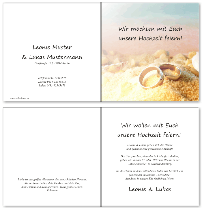 Einladungskarten Hochzeit, Hochzeitseinladungen, Hochzeitskarten, Einladungen für Hochzeit