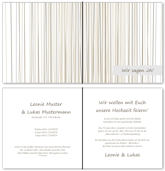  Einladungskarten Hochzeit, Hochzeitseinladungen, Hochzeitskarten, Einladungen für Hochzeit