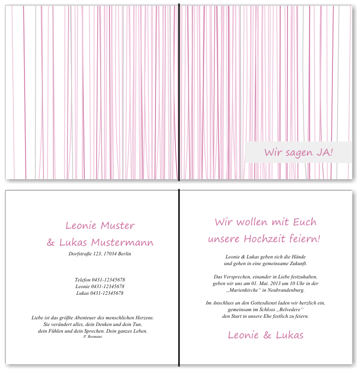  Einladungskarten Hochzeit, Hochzeitseinladungen, Hochzeitskarten, Einladungen für Hochzeit