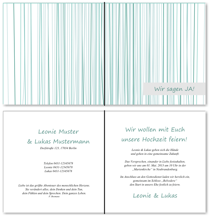 Einladungskarten Hochzeit, Hochzeitseinladungen, Hochzeitskarten, Einladungen für Hochzeit