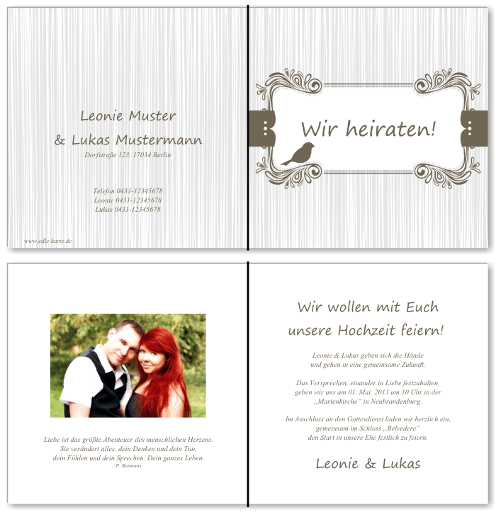  Einladungskarten Hochzeit, Hochzeitseinladungen, Hochzeitskarten, Einladungen für Hochzeit