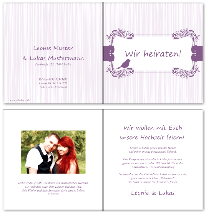  Einladungskarten Hochzeit, Hochzeitseinladungen, Hochzeitskarten, Einladungen für Hochzeit