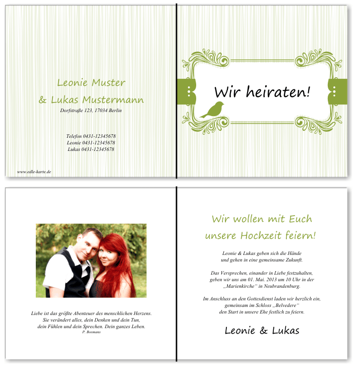  Einladungskarten Hochzeit, Hochzeitseinladungen, Hochzeitskarten, Einladungen für Hochzeit