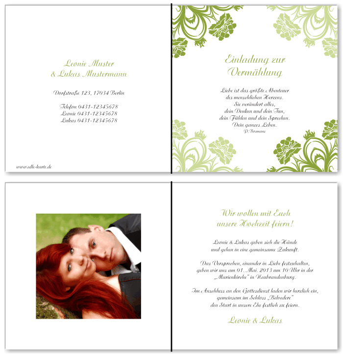  Einladungskarten Hochzeit, Hochzeitseinladungen, Hochzeitskarten, Einladungen für Hochzeit