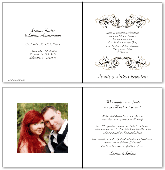  Einladungskarten Hochzeit, Hochzeitseinladungen, Hochzeitskarten, Einladungen für Hochzeit