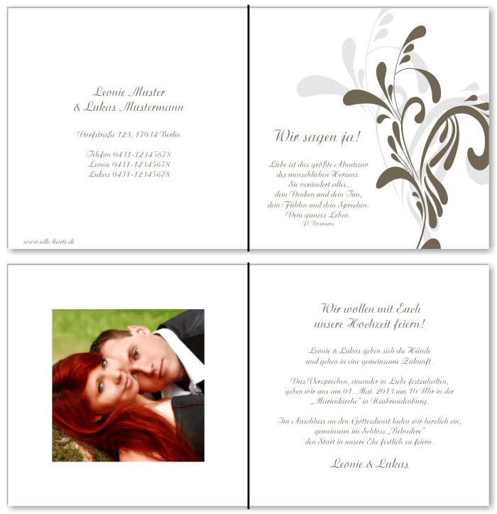  Einladungskarten Hochzeit, Hochzeitseinladungen, Hochzeitskarten, Einladungen für Hochzeit
