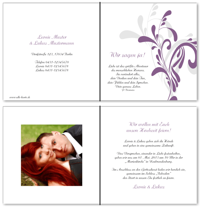  Einladungskarten Hochzeit, Hochzeitseinladungen, Hochzeitskarten, Einladungen für Hochzeit