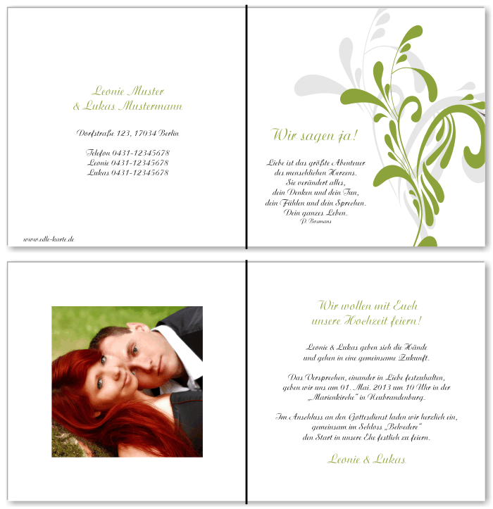  Einladungskarten Hochzeit, Hochzeitseinladungen, Hochzeitskarten, Einladungen für Hochzeit