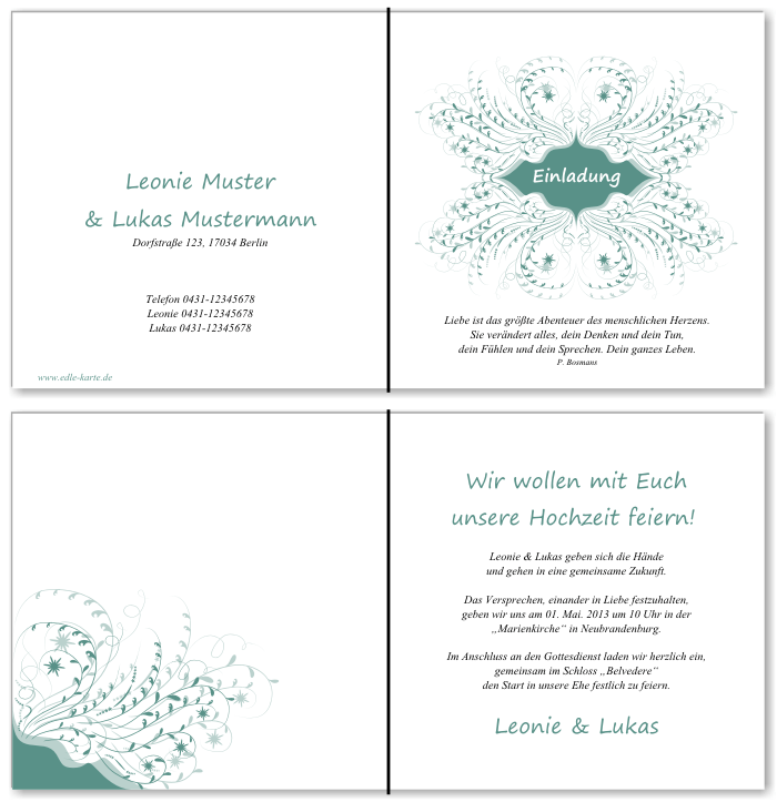  Einladungskarten Hochzeit, Hochzeitseinladungen, Hochzeitskarten, Einladungen für Hochzeit
