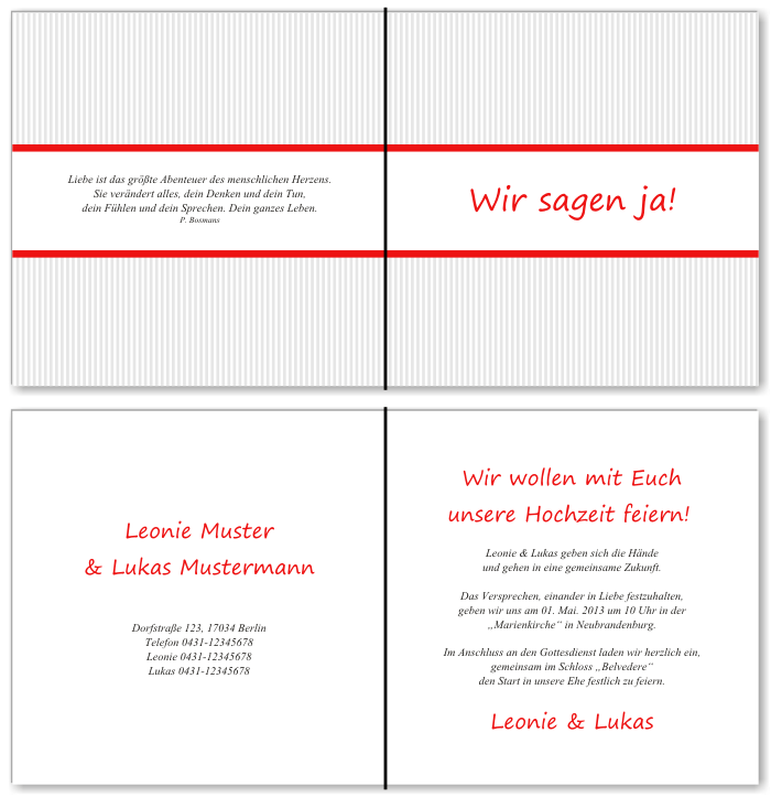  Einladungskarten Hochzeit, Hochzeitseinladungen, Hochzeitskarten, Einladungen für Hochzeit