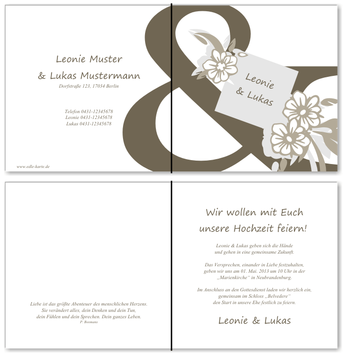  Einladungskarten Hochzeit, Hochzeitseinladungen, Hochzeitskarten, Einladungen für Hochzeit