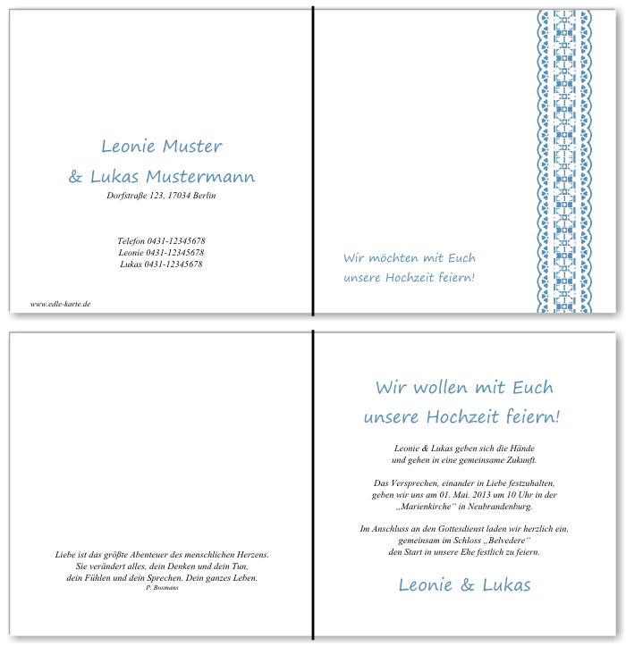  Einladungskarten Hochzeit, Hochzeitseinladungen, Hochzeitskarten, Einladungen für Hochzeit