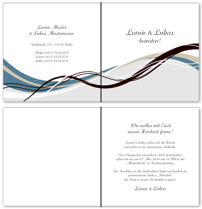  Einladungskarten Hochzeit, Hochzeitseinladungen, Hochzeitskarten, Einladungen für Hochzeit