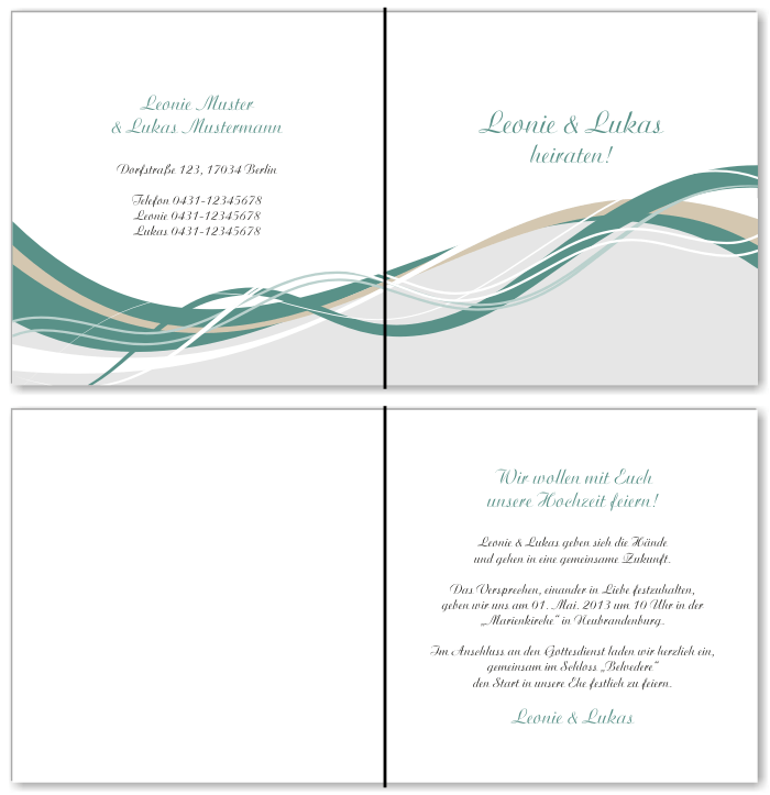  Einladungskarten Hochzeit, Hochzeitseinladungen, Hochzeitskarten, Einladungen für Hochzeit