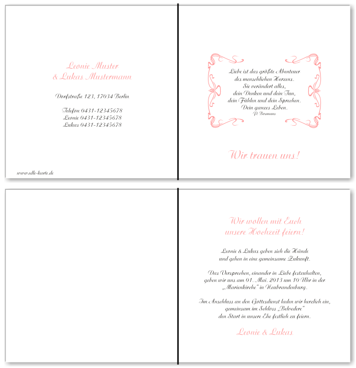  Einladungskarten Hochzeit, Hochzeitseinladungen, Hochzeitskarten, Einladungen für Hochzeit