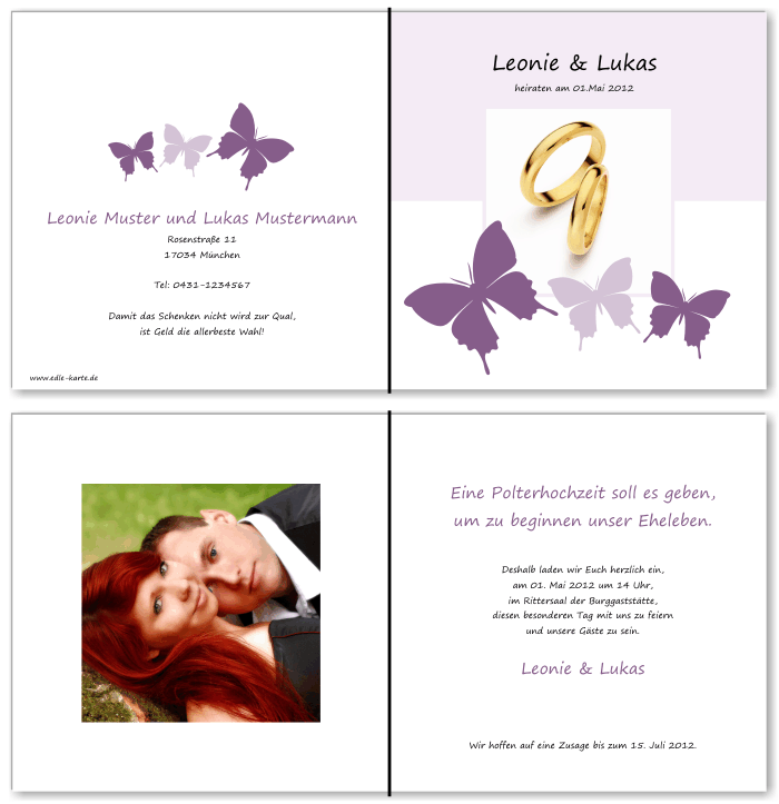  Einladungskarten Hochzeit, Hochzeitseinladungen, Hochzeitskarten, Einladungen für Hochzeit