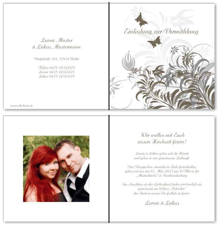 Einladungskarten Hochzeit, Hochzeitseinladungen, Hochzeitskarten, Einladungen für Hochzeit