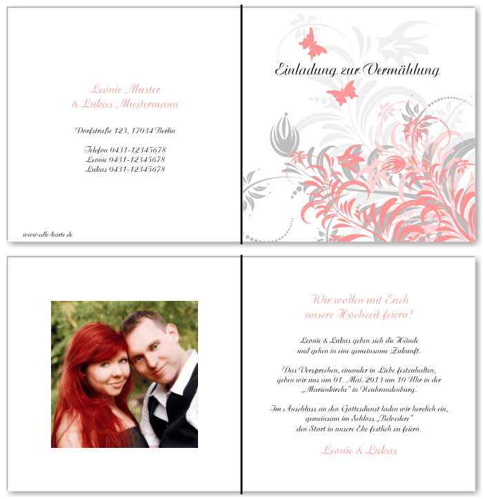  Einladungskarten Hochzeit, Hochzeitseinladungen, Hochzeitskarten, Einladungen für Hochzeit