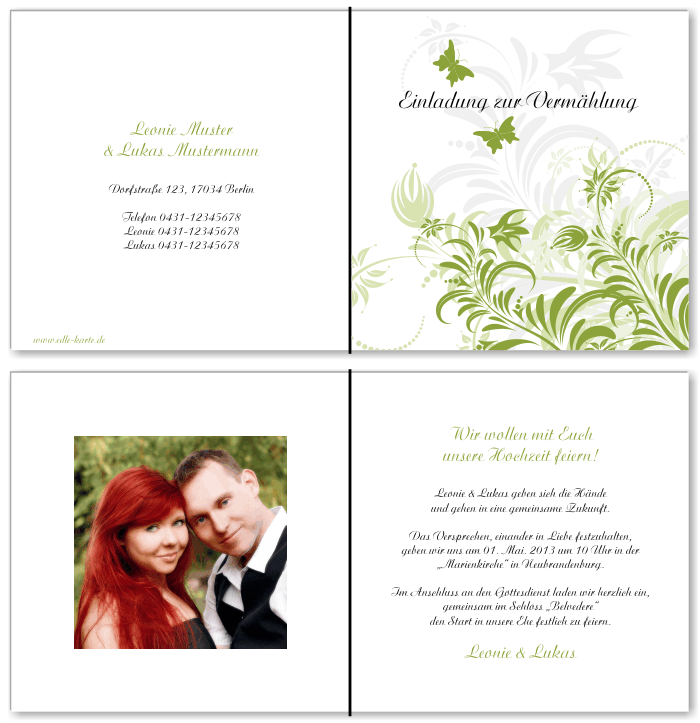  Einladungskarten Hochzeit, Hochzeitseinladungen, Hochzeitskarten, Einladungen für Hochzeit