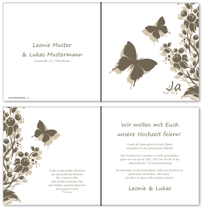  Einladungskarten Hochzeit, Hochzeitseinladungen, Hochzeitskarten, Einladungen für Hochzeit