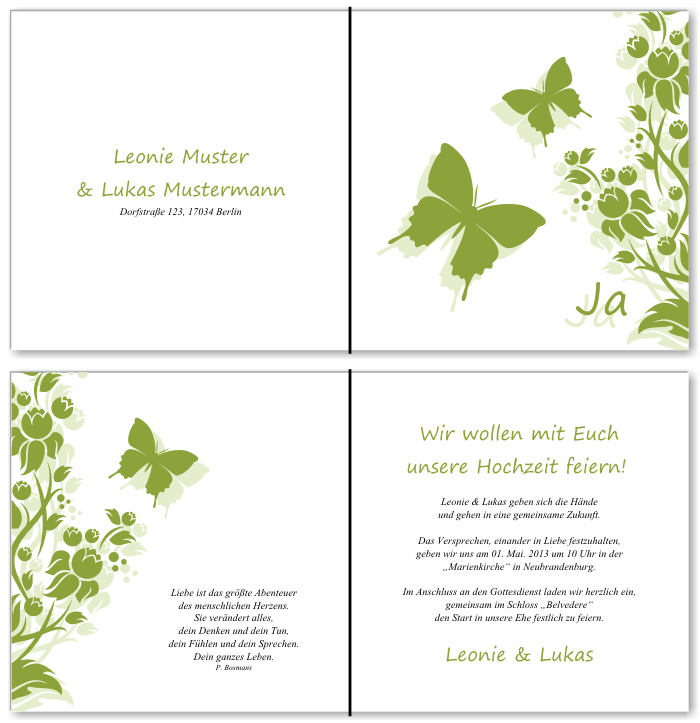  Einladungskarten Hochzeit, Hochzeitseinladungen, Hochzeitskarten, Einladungen für Hochzeit