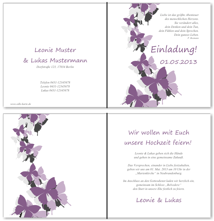  Einladungskarten Hochzeit, Hochzeitseinladungen, Hochzeitskarten, Einladungen für Hochzeit