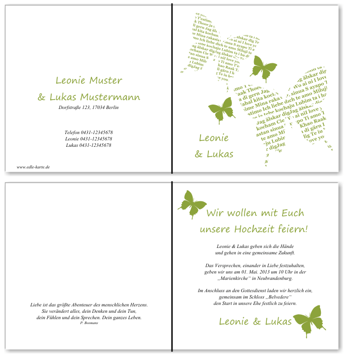  Einladungskarten Hochzeit, Hochzeitseinladungen, Hochzeitskarten, Einladungen für Hochzeit