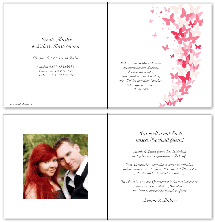  Einladungskarten Hochzeit, Hochzeitseinladungen, Hochzeitskarten, Einladungen für Hochzeit