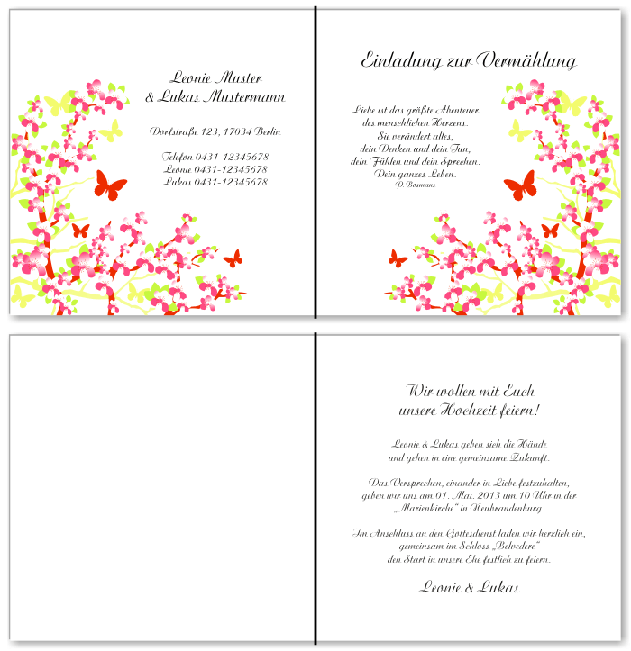  Einladungskarten Hochzeit, Hochzeitseinladungen, Hochzeitskarten, Einladungen für Hochzeit