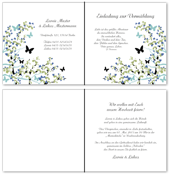  Einladungskarten Hochzeit, Hochzeitseinladungen, Hochzeitskarten, Einladungen für Hochzeit