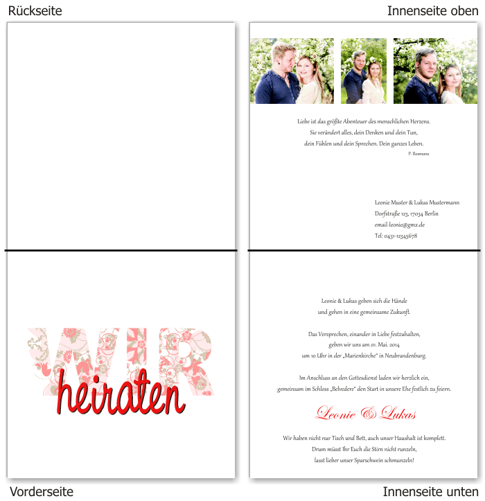  Einladungskarten Hochzeit, Hochzeitseinladungen, Hochzeitskarten, Einladungen für Hochzeit