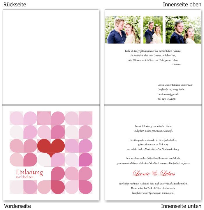  Einladungskarten Hochzeit, Hochzeitseinladungen, Hochzeitskarten, Einladungen für Hochzeit