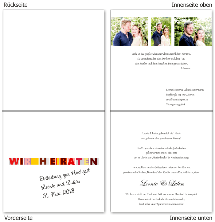  Einladungskarten Hochzeit, Hochzeitseinladungen, Hochzeitskarten, Einladungen für Hochzeit