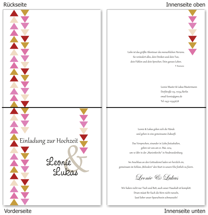  Einladungskarten Hochzeit, Hochzeitseinladungen, Hochzeitskarten, Einladungen für Hochzeit