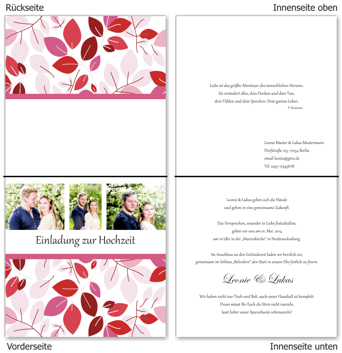  Einladungskarten Hochzeit, Hochzeitseinladungen, Hochzeitskarten, Einladungen für Hochzeit